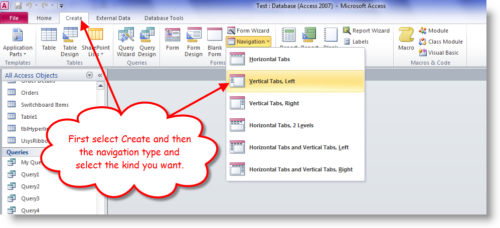 Ms Access Navigation Form Horizontal And Vertical Tabs